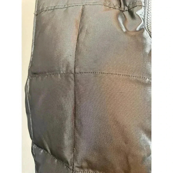 Lands' End Down Feather Puffer Vest Shiny Gray Full Zip Women's Size M - Picture 9 of 16